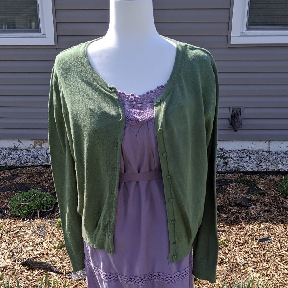 Green Long Sleeve Cardigan